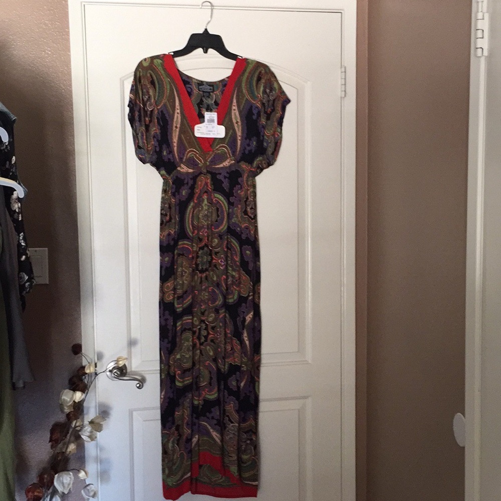 Short sleeve colorful long maxi